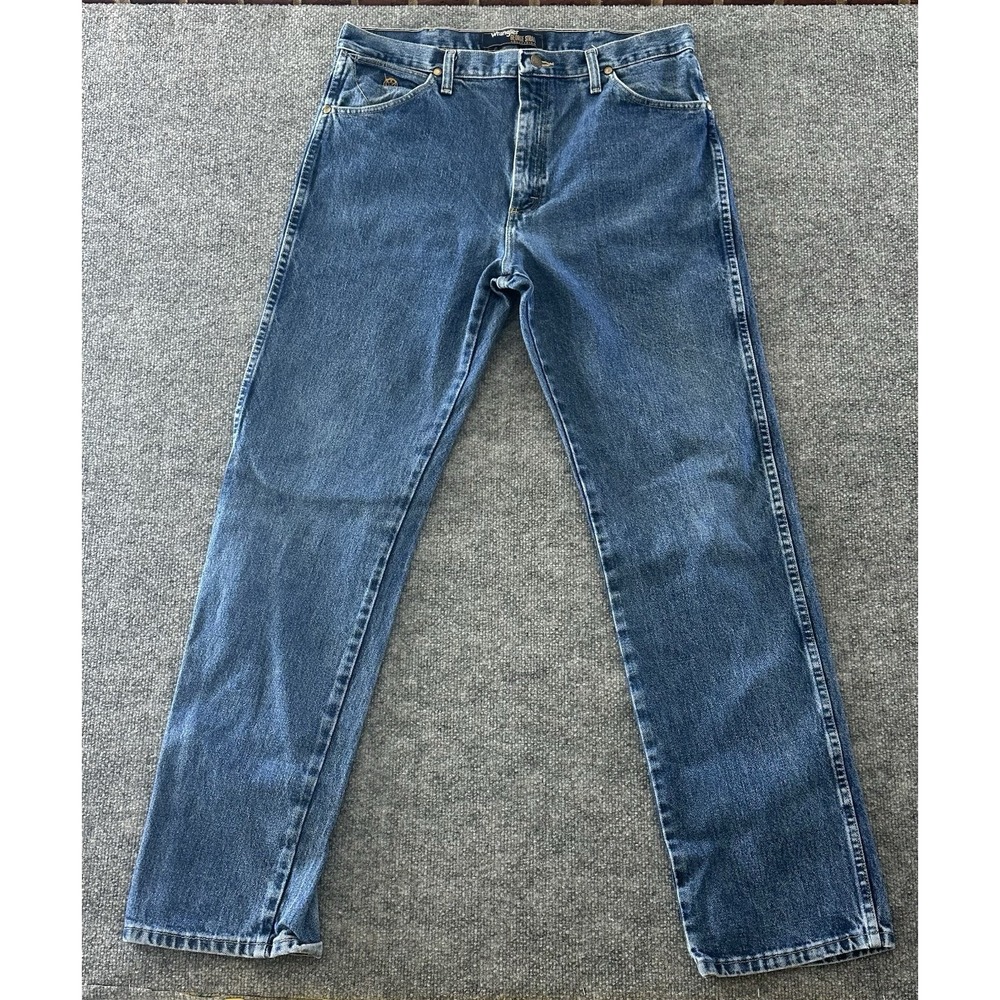 Wrangler Men's George Strait Jeans‎ Style 13MGSHD 35x34 Blue Denim Rodeo Western